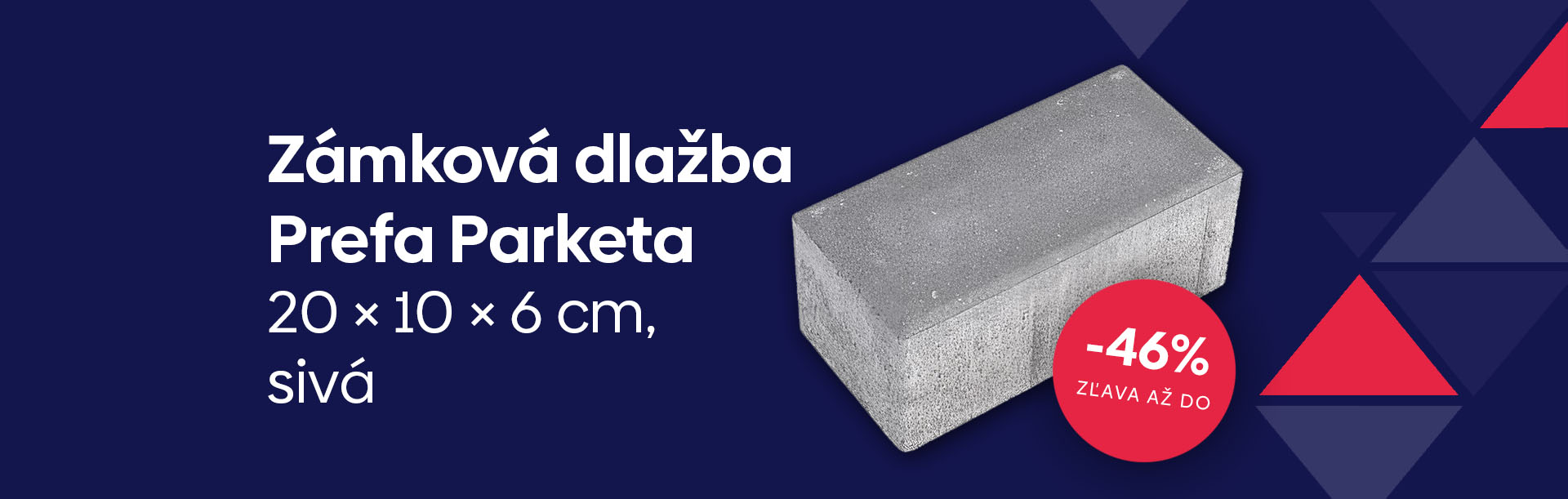 Zámková dlažba Prefa Parketa 20 x 10 x 6 cm sivá